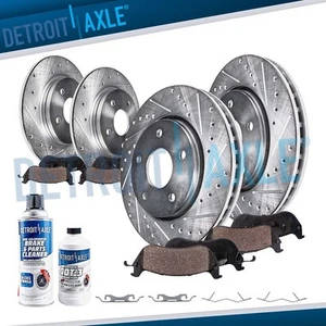 Front And Solid Rear Drilled Rotors Brake Pad For Lincoln MKX Nautilus Ford Edge - Picture 1 of 7