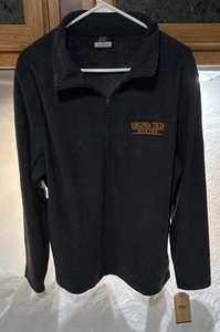 MV Sport Virginia Tech Hokies Charcoal Half Zip Fleece Pull Over Medium - Picture 1 of 4