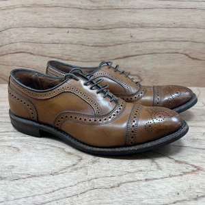 Oxford Allen Edmonds Strand US 9 D Para hombres Cuero Marrón Nogal Brogue Puntera - Imagen 1 de 10