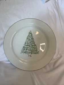 St. Nicholas Square Plate 11" Round Christmas Eat, Drink & Be Merry Holiday Tree - Picture 1 of 4