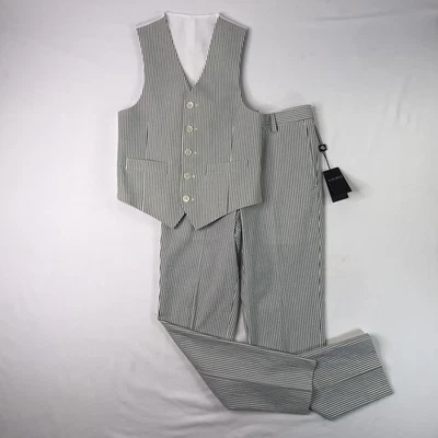 (NEW) Ralph Lauren Two-Piece Suit Seersucker Vest Pants Set Boys Size 10 / 25"W - Image 1 of 4