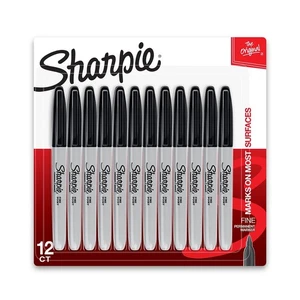 Sharpie Permanent Markers Fine Point Black 371792 - Picture 1 of 7
