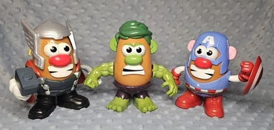 PLAYSKOOL MARVEL MR. Lote POTATO HEAD POPTATERS - Thor Hulk Capitán América USADO Foto 1 de 4
