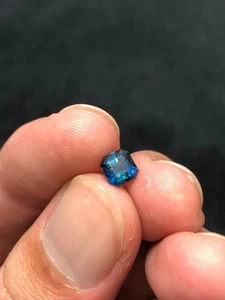 1.2 Carats Natural Blue Tourmaline ,  Cushion Cut,  Hand Faceted - Picture 1 of 6
