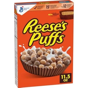 Reese's Puffs Chocolatey Peanut Butter Cereal, Kids Breakfast Cereal Made... - Picture 1 of 12