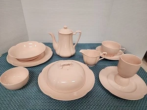 Vintage ROSEDAWN Johnson Bros England Pink Breakfast Set For One -12 pcs Dishes - Picture 1 of 24