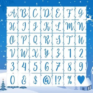Letter Stencils, 3 Inch 42 Pack Reusable Number and Alphabet Stencils for... - Picture 1 of 8