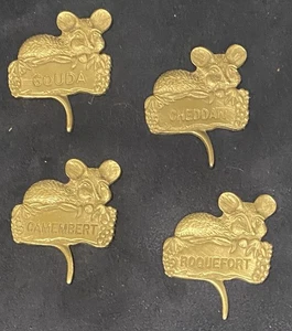 Set di quattro pennarelli formaggio topi vintage etichette 1,5” per etichetta - Foto 1 di 4