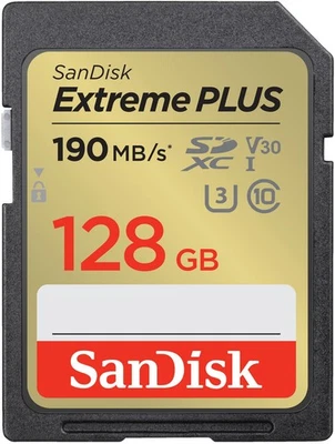 SANDISK Extreme® PLUS UHS-I, SDXC Speicherkarte, 128 GB, 190 MB/s - Bild 1 von 2
