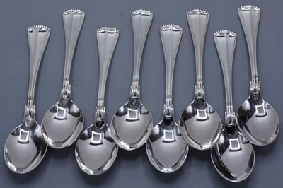 8 Towle HAMILTON Place Oval Soup Spoons 7" Silverplate Very Good VGC NO MONOGRAM - Image 1 of 4