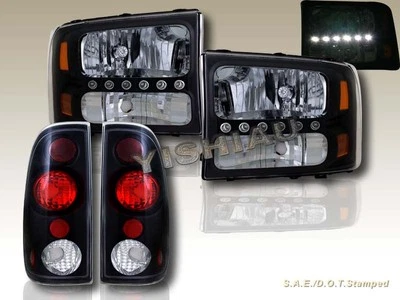 FAROS LED NEGROS FORD F250/F350 SUPER DUTY 1999-2004 + LUCES TRASERAS JDM negras Foto 1 de 2