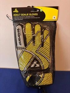 Soccer Adult Goalie Gloves Brava Brand - Size 9 - Yellow / Black / White - Picture 1 of 2
