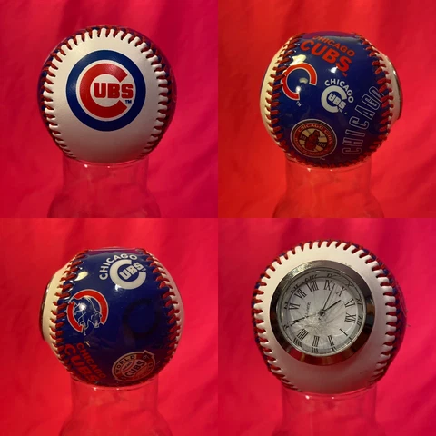 2005 Rawlings Chicago Cubs Quartz Clock Baseball Broken AS IS Nice Condition Cover