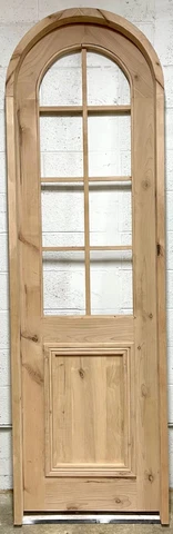 Arched alder lumber pantry linen door 29.5 X 96.5  left hand 2" 5 jamb Outswing Cover