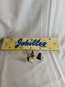 Vintage Johillco Cast Metal Lead Toy 2 Native Americans 1 Cowboy With Box - Picture 1 of 10