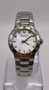 Bulova Women's Diamond Accent Watch MOP Dial - C6601021 New Battery - Picture 1 of 16