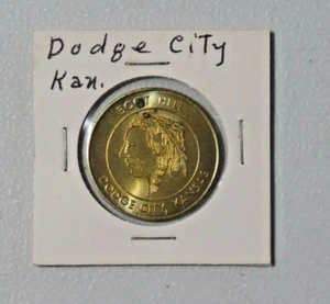 Vtg Souvenir of Boot Hill & Front Street Dodge City, Kansas Metal Token 8491 - Picture 1 of 4