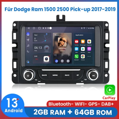 Für Dodge Ram 1500 2500 Pick-up 2013-2019 Carplay Android13.0 Autoradio GPS NAVI - Bild 1 von 4