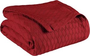 Diamond Weave All-Season Cotton Blanket, Cover for Home, Couch, Bed, Soft, Warm - Picture 1 of 8