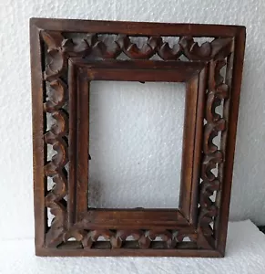 Marco de fotos de madera antiguo vintage hecho a mano y tallado, diseño único - Imagen 1 de 6