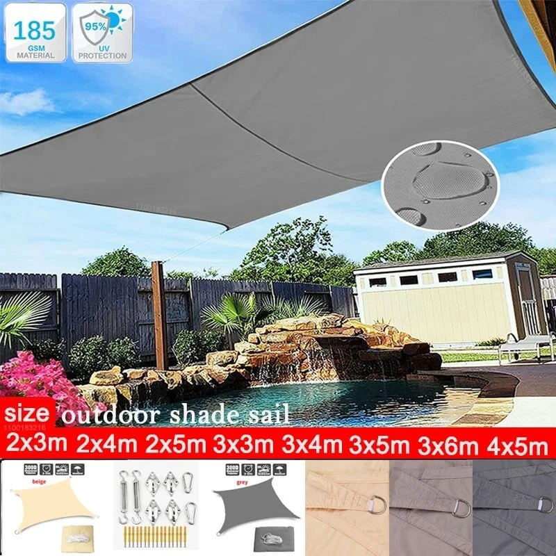 Shade Sail Square Rectangular Shade Sail Waterproof Awning Swimming Awning - image 1 of 4