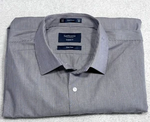 Van Heusen White Brown Stripe Long Sleeve Button Front Collared Shirt Size 43/90 - Picture 1 of 15