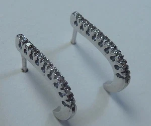 14K White Gold Diamond Hoop Earrings app. 1/4 ct. tw. - Picture 1 of 3