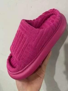 PANTOFOLA CIABATTA DONNA APERTA INVERNALE PELUCHE COTONE - Imagen 1 de 5
