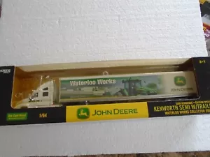 ERTL KENWORTH JOHN DEERE SEMI TRACTOR & TRAILER WATERLOO WORKS - Picture 1 of 6