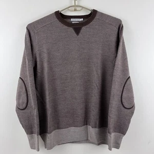 Peter Millar Crown Sport Golf Sweater Mens L Wool Brown Pullover MF15S62 $245 - Picture 1 of 5