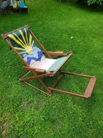 Vintage Mid Century Modern Outdoor Lounge Chair Folding Cover