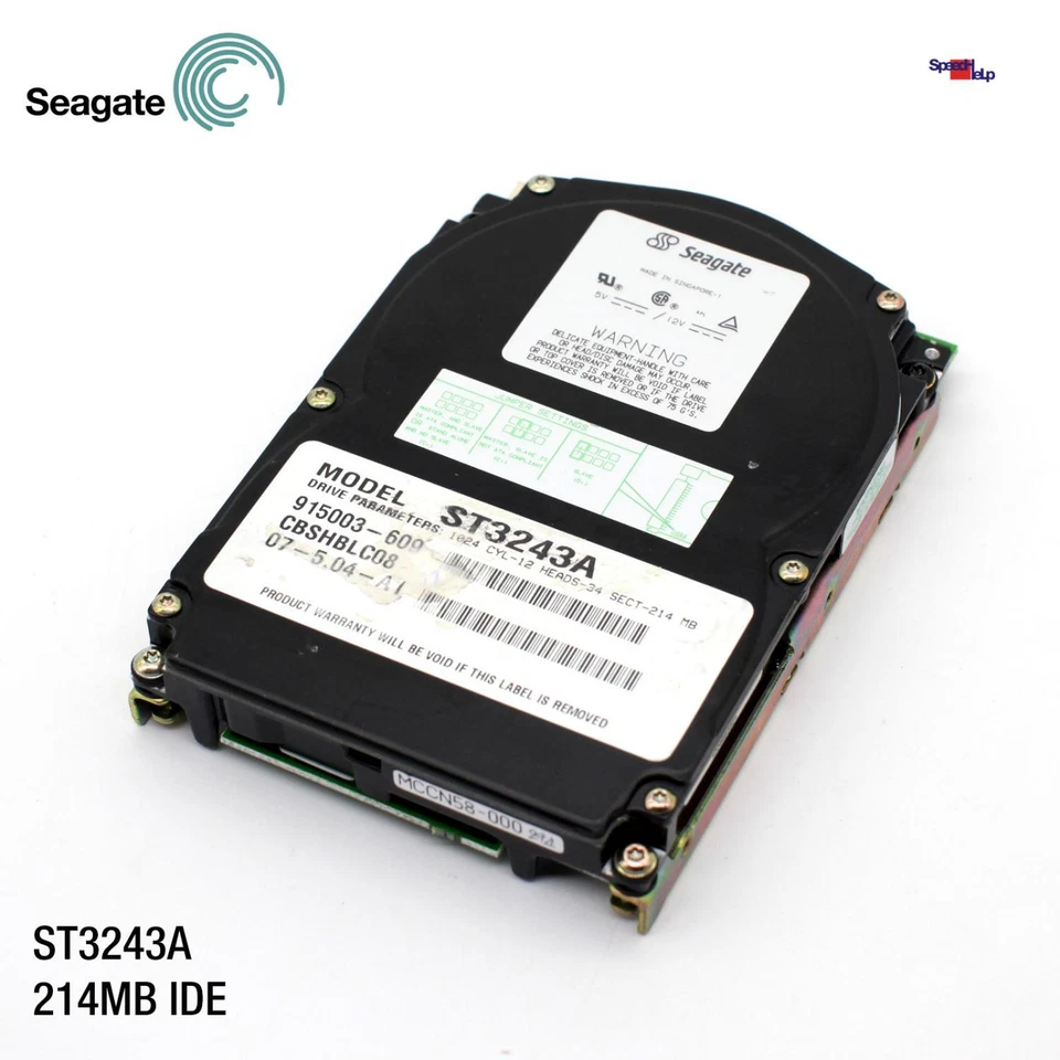 IDE ATA HDD Seagate ST3243A 214MB 3800RPM Hard Disk Drive 915003-609 - Image 1 of 3