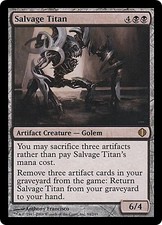 SALVAGE TITAN ~mtg Lt-Moderate Play Shards Of Alara Rare x4