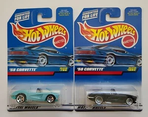 New lot of 2 Hot Wheels (1997) '58 Corvette 1:64 Diecast Cars - Picture 1 of 2