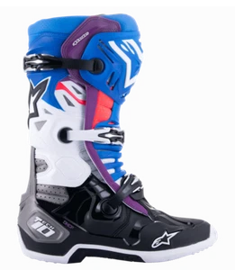 Alpinestars Tech 10 Supervented Boots Black/Enamel Blue/Purple/White Size 11 - Picture 1 of 7