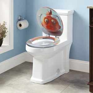 Sedile WC pesce anemone MDF pastiglie adesive copri wc sedile wc a scelta - Foto 1 di 10