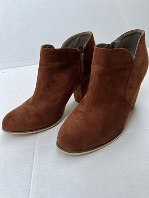 Women's Michael Antonio Suede Brown Heeled Booties Size 10 - Image 1 of 4