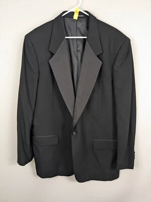 Esmoquin Pierre Balmain para hombre 44L lana negra de un solo pecho Foto 1 de 4