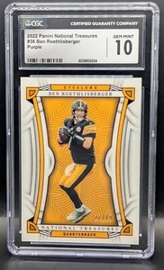 Ben Roethlisberger /49 Purple! 2022 Panini National Treasures! Graded CGC 10! - Picture 1 of 1