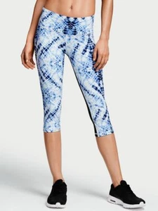 Victoria's Secret Sport Damen Knockout kurze Leggings blau Farbdruck, L, neu mit Etikett - Bild 1 von 2