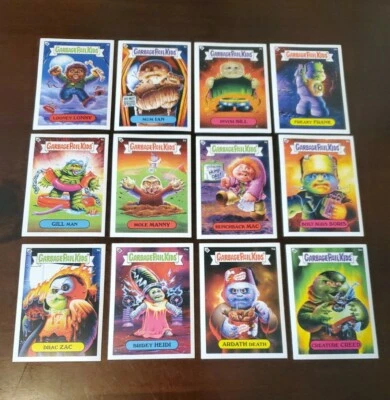 2019 GPK Complete 24 Sticker/Card Set Garbage Pail Kids Universal Monsters BLUE  - Image 1 of 4