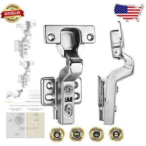 20-Pack Soft Closing Cabinet Hinges for Frameless Installation - 110° - Picture 1 of 8