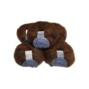 Cascade Yarns Bollicine Sissi Yarn Lot 4 Skeins Brown 70% Kid Mohair Italy 300m - Picture 1 of 4