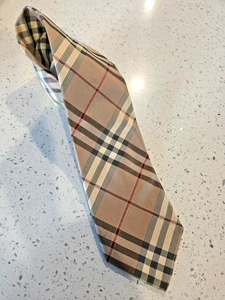 Burberrys of London karierte Krawatte 100 % Seide – klassisch Nova Check ~ hergestellt in Italien - Bild 1 von 5