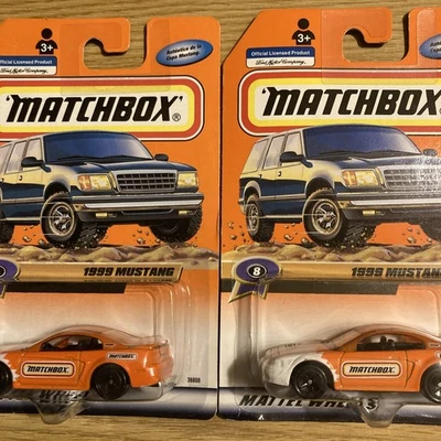 MATCHBOX MEXICO EXCLUSIVE 1999 MUSTANG ORANGE / WHITE Lot of 2 - Image 1 of 4