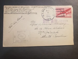 RARE APO 720 TONGAREVA ISLAND, COOK ISLANDS 1943 WWII Army Cover 9th AIRWAYS Det - Picture 1 of 2