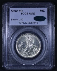1925 Stone Mountain Commemorative Half Dollar - 50c PCGS MS63 CAC ✅ - Picture 1 of 4