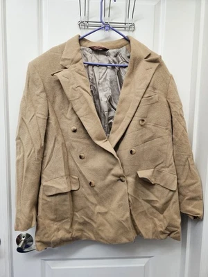 Blazer Chaqueta Vintage Nordstrom 100% Cabello Camel Tostado Hecho en EE. UU. Etiqueta 43 Foto 1 de 4