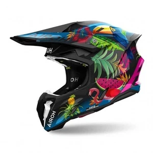 Casco Airoh (Adulto) MX - Twist 3.0 AMAZONIA - Nero/Rosa Fluo/Blu - Foto 1 di 18