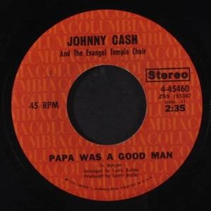 JOHNNY CASH: papa was a good man / i promise you COLUMBIA 7" Single 45 RPM - Picture 1 of 2